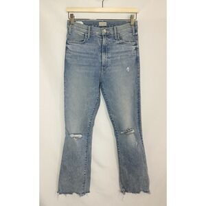 MOTHER Hustler Ankle Chew Distressed Drinking By The Pool Blue Jeans Denim 27‎